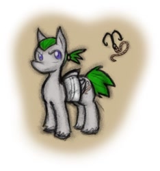 Size: 540x577 | Tagged: safe, artist:zutcha, oc, oc only, oc:wanderlust, species:pegasus, species:pony, fanfic:the last pony on earth, bandage, bondage, colored hooves, cutie mark, hooves, illustration, male, ponies after people, ponytail, solo, stallion, wings