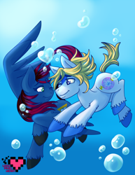 Size: 1280x1656 | Tagged: safe, artist:ladypixelheart, oc, oc only, oc:spark chaser, swimming, underwater