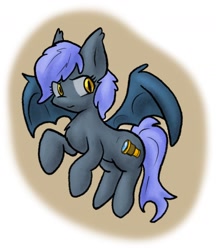 Size: 1280x1480 | Tagged: safe, artist:zutcha, oc, oc only, oc:true sight, species:bat pony, species:pony, fanfic:founders of alexandria, bat pony oc, bat wings, cutie mark, fanfic, fanfic art, female, hooves, illustration, mare, ponies after people, solo, spread wings, wings