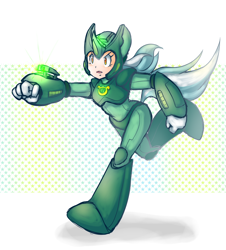 Size: 2166x2400 | Tagged: safe, artist:thegreatrouge, character:lyra heartstrings, species:human, crossover, female, humanized, megaman, megaman x, megamare x, solo