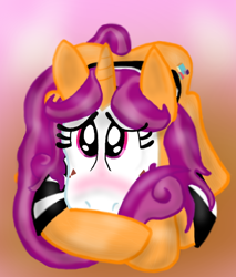 Size: 512x600 | Tagged: safe, artist:dragonpone, derpibooru original, character:quiet gestures, blushing, looking at you, mime, shy, solo