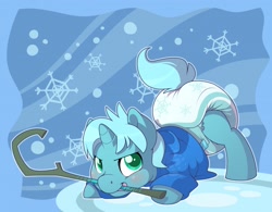 Size: 1280x999 | Tagged: safe, artist:cuddlehooves, clothing, cuddlehooves is trying to murder us, cute, diaper, foal, hoodie, jack frost, ponified, poofy diaper, rise of the guardians