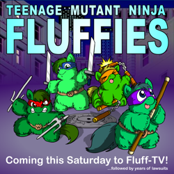 Size: 900x900 | Tagged: safe, artist:marcusmaximus, fluffy pony, ninja, teenage mutant ninja turtles