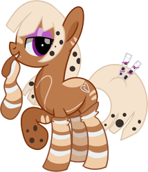 Size: 926x1082 | Tagged: safe, artist:digimonlover101, oc, oc only, oc:bubble tea, species:earth pony, species:pony, bubble tea, clothing, food, food pony, mouth hold, original species, ponified, simple background, socks, straw, striped socks, transparent background