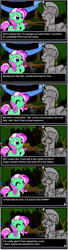 Size: 386x1417 | Tagged: safe, artist:marcusmaximus, character:minty, species:cockatrice, blimp, comic, everfree forest, fresh minty adventure, game, petrification, pony platforming project, royal guard, statue