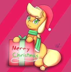 Size: 3751x3805 | Tagged: safe, artist:wolfy-pony, character:applejack, christmas, female, solo