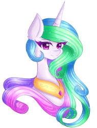Size: 1280x1688 | Tagged: safe, artist:fluffymaiden, character:princess celestia, species:pony, bust, colored pupils, female, heart eyes, mare, simple background, smiling, solo, transparent background, wingding eyes