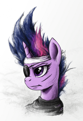 Size: 800x1153 | Tagged: safe, artist:hewison, character:twilight sparkle, female, future twilight, metal gear, portrait, solo