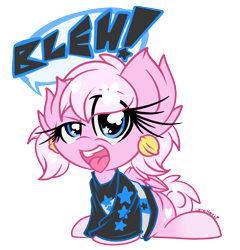 Size: 2500x2599 | Tagged: safe, artist:starlightlore, oc, oc only, oc:almond bloom, bleh, blep, cute, lorehoshiko is trying to murder us, simple background, solo, tongue out, transparent background