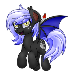 Size: 4512x4512 | Tagged: safe, artist:partylikeanartist, oc, oc only, oc:cloudy night, species:bat pony, species:pony, absurd resolution, bat pony oc, feather, flying, freckles, simple background, solo, transparent background