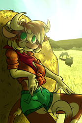 Size: 800x1200 | Tagged: safe, artist:ogaraorcynder, community related, character:arizona cow, species:anthro, species:cow, them's fightin' herds, breasts, busty arizona cow