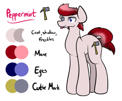 Size: 1280x1061 | Tagged: safe, artist:nom-sympony, oc, oc only, oc:peppermint, reference sheet, tongue out