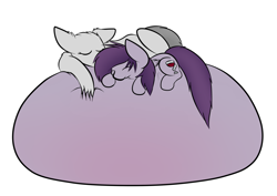 Size: 1280x904 | Tagged: safe, artist:nom-sympony, oc, oc only, oc:pepci, belly, belly bed, furry, impossibly large belly, sleeping