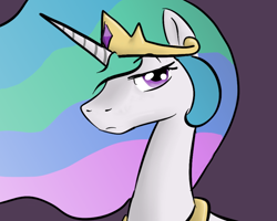 Size: 796x636 | Tagged: safe, artist:enma-darei, character:princess celestia, species:alicorn, species:pony, g4, bust, female, mare, portrait, profile, reaction image, simple background, solo