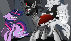 Size: 2600x1500 | Tagged: safe, artist:geraritydevillefort, character:king sombra, character:twilight sparkle, character:twilight sparkle (alicorn), species:alicorn, species:pony, anastasia, don bluth, female, in the dark of the night, mare, windigo