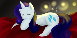 Size: 2045x1024 | Tagged: safe, artist:weird--fish, character:rarity, species:pony, species:unicorn, female, sleeping, solo