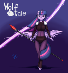 Size: 3199x3448 | Tagged: safe, artist:wolfy-pony, character:twilight sparkle, character:twilight sparkle (alicorn), species:alicorn, species:anthro, species:unguligrade anthro, clothing, female, looking at you, solo