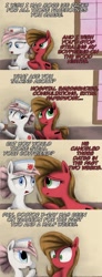 Size: 1160x3168 | Tagged: safe, artist:hewison, character:nurse redheart, oc, oc:pun, coffee, food