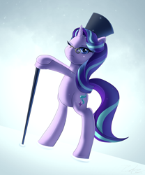 Size: 1800x2160 | Tagged: safe, artist:zelc-face, character:snowfall frost, character:starlight glimmer, episode:a hearth's warming tail, g4, my little pony: friendship is magic, a christmas carol, cane, clothing, ebenezer scrooge, female, glasses, hat, hilarious in hindsight, solo, spectacles, that was fast, top hat