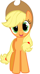 Size: 3513x6453 | Tagged: safe, artist:kittyhawk-contrail, character:applejack, absurd resolution, female, hugpony poses, simple background, solo, transparent background, vector