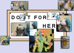 Size: 1400x1000 | Tagged: safe, artist:onlyfactory, character:princess celestia, bootleg, do it for her, irl, meme, photo, plushie, printheth thun