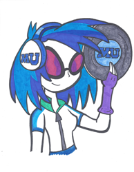 Size: 4800x6182 | Tagged: safe, artist:cartuneslover16, character:dj pon-3, character:vinyl scratch, my little pony:equestria girls, absurd resolution, crossover, female, monsters university, solo