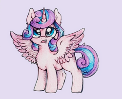 Size: 830x674 | Tagged: safe, artist:buttersprinkle, character:princess flurry heart, female, filly, older, simple background, solo, traditional art