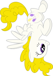 Size: 3017x4320 | Tagged: safe, artist:iknowpony, artist:lauren faust, character:surprise, species:pegasus, species:pony, g1, cutie mark, female, flying, g1 to g4, generation leap, hooves, mare, simple background, smiling, solo, spread wings, transparent background, upside down, vector, wings