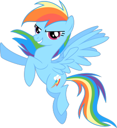 Size: 3972x4320 | Tagged: safe, artist:iknowpony, artist:lauren faust, character:rainbow dash, species:pegasus, species:pony, .svg available, backwards cutie mark, cutie mark, female, flying, grin, hooves, mare, simple background, smiling, solo, spread wings, transparent background, vector, wings