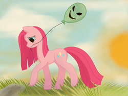 Size: 3072x2304 | Tagged: safe, artist:weird--fish, character:discord, character:pinkamena diane pie, character:pinkie pie, balloon, sad