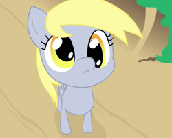 Size: 600x480 | Tagged: safe, artist:moonlitbrush, character:derpy hooves, species:pegasus, species:pony, newbie artist training grounds, :c, cute, derpabetes, female, frown, looking up, solo