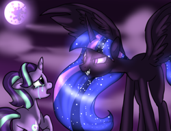 Size: 1448x1110 | Tagged: safe, artist:not-ordinary-pony, character:nightmare twilight sparkle, character:starlight glimmer, character:twilight sparkle, character:twilight sparkle (alicorn), species:alicorn, species:pony, crying, nightmarified, starlight is ahsoka, twilight is anakin, tyrant sparkle
