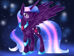 Size: 800x600 | Tagged: safe, artist:not-ordinary-pony, character:nightmare twilight sparkle, character:twilight sparkle, character:twilight sparkle (alicorn), species:alicorn, species:pony, corrupted, ethereal mane, female, mare, nightmarified, solo, tyrant sparkle, ultimate twilight
