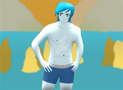 Size: 1600x1163 | Tagged: safe, artist:supermaxx92, my little pony:equestria girls, bare chest, boxer briefs, clothing, male, rocker, sexy, thunderbass, topless, underwear, watermark