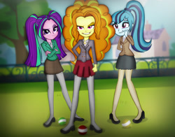 Size: 1429x1120 | Tagged: safe, artist:invisibleink, character:adagio dazzle, character:aria blaze, character:sonata dusk, equestria girls:rainbow rocks, g4, my little pony: equestria girls, my little pony:equestria girls, clothing, crossover, heathers, heathers the musical, pantyhose, parody, the dazzlings