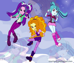 Size: 1177x1002 | Tagged: safe, artist:charliexe, character:adagio dazzle, character:aria blaze, character:sonata dusk, equestria girls:rainbow rocks, g4, my little pony: equestria girls, my little pony:equestria girls, clothing, skirt, the dazzlings