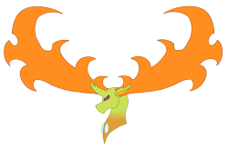 Size: 1453x950 | Tagged: safe, artist:combatkaiser, character:thorax, species:changeling, species:reformed changeling, episode:to where and back again, g4, my little pony: friendship is magic, antlers, glare, horns, impossibly large horn, male, megaloceros, simple background, solo, this isn't even my final form, transparent background