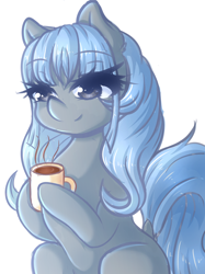 Size: 1280x1715 | Tagged: safe, artist:fluffymaiden, oc, oc only, oc:rue, species:earth pony, species:pony, coffee, solo