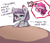 Size: 1500x1300 | Tagged: safe, artist:buttersprinkle, character:maud pie, character:pinkie pie, species:earth pony, species:pony, g4, angry, blatant lies, blushing, cupcake, cute, dialogue, female, food, frosting, lies, mare, maudabetes, offscreen character, open mouth, out of character, speech bubble, text