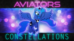 Size: 3840x2160 | Tagged: safe, artist:game-beatx14, artist:starlessnight22, character:princess luna, aviators, brony music, song reference, wallpaper