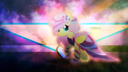 Size: 3840x2160 | Tagged: safe, artist:game-beatx14, artist:sparkle-bubba, character:fluttershy, clothing, dress, female, gala dress, solo, wallpaper