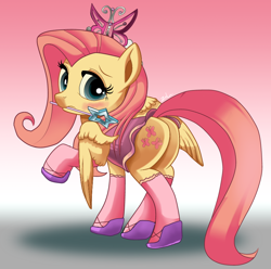 Size: 866x860 | Tagged: safe, artist:zelc-face, character:fluttershy, clothing, costume, dressup, plot, shoes, stockings, tiara, wand