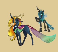 Size: 900x807 | Tagged: safe, artist:alorix, character:queen chrysalis, species:changeling, species:reformed changeling, episode:to where and back again, g4, my little pony: friendship is magic, antlers, changeling queen, purified chrysalis