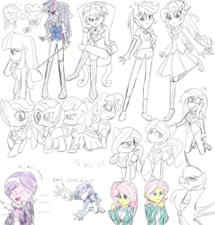Size: 2200x2300 | Tagged: safe, artist:geraritydevillefort, character:apple bloom, character:applejack, character:babs seed, character:diamond tiara, character:fluttershy, character:pinkie pie, character:princess luna, character:rainbow dash, character:rarity, character:scootaloo, character:sweetie belle, character:twilight sparkle, species:pegasus, species:pony, my little pony:equestria girls, ..., albert de morcef, bat wings, butterscotch, chibi, clothing, crossover, crying, dress, mane six, monsparkle, rainbow dantes, rarifort, rule 63, scootabert, scribble, shycedes, sketch, sketch dump, sword, the count of monte cristo, twilight snapple, weapon