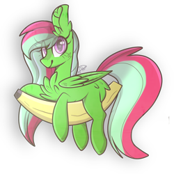 Size: 2048x2048 | Tagged: safe, artist:umiimou, oc, oc only, species:pegasus, species:pony, banana, female, food, high res, mare, simple background, solo, transparent background