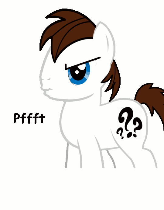 Size: 540x690 | Tagged: safe, artist:aarondrawsarts, oc, oc only, oc:brain teaser, animated, asdfmovie, cute, gif, literal butthurt, ouch, simple background, solo, tumblr, white background