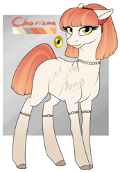 Size: 552x798 | Tagged: safe, artist:mythpony, oc, oc only, oc:charisma, species:earth pony, species:pony, female, jewelry, mare, necklace, reference sheet, solo