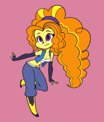 Size: 3000x3500 | Tagged: safe, artist:khuzang, character:adagio dazzle, equestria girls:rainbow rocks, g4, my little pony: equestria girls, my little pony:equestria girls, arm warmers, bojack unbound, boots, breasts, cleavage, clothing, cosplay, costume, crossover, dragon ball, dragon ball z, dragonball z: bojack unbound, evening gloves, female, fighting trousers, fingerless elbow gloves, fingerless gloves, gloves, hairband, long gloves, parachute pants, simple background, smiling, solo, zangya