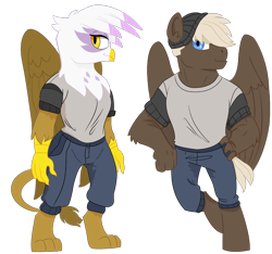 Size: 800x748 | Tagged: safe, artist:dbkit, character:dumbbell, character:gilda, species:anthro, species:digitigrade anthro, species:griffon, species:unguligrade anthro, clothing, hat, practice, practice drawing, simple background, transparent background