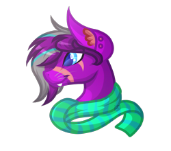 Size: 2177x1913 | Tagged: safe, artist:amazing-artsong, oc, oc only, oc:midnight auralipse, species:earth pony, species:pony, bust, clothing, female, mare, portrait, scarf, simple background, solo, transparent background